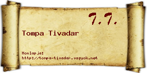 Tompa Tivadar névjegykártya